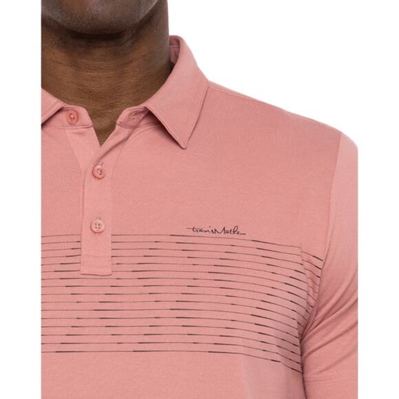 New NWT Travis Mathew Dusty Rose Relocation Polo Shirt Men's Size XL - Picture 4 of 5